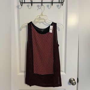 Red and Black Loft Sleeveless Top